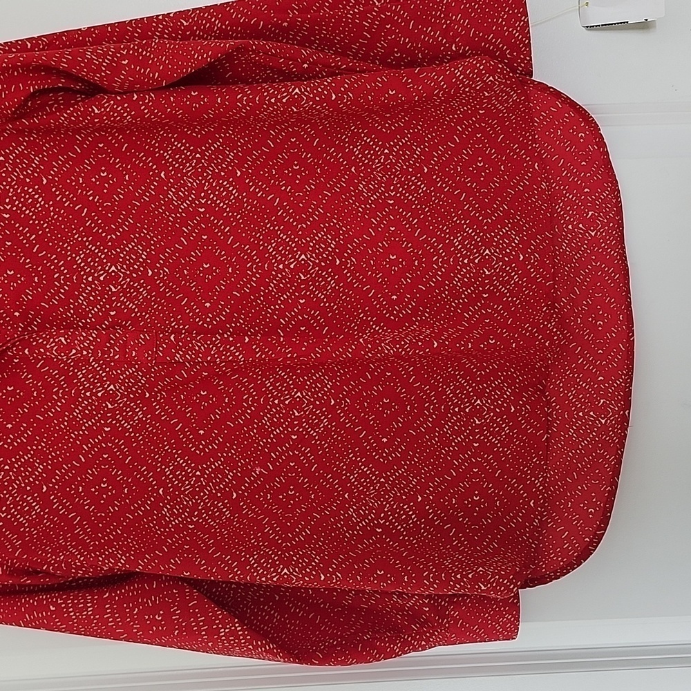 Ralph Lauren Red & Cream Blouse Size Petite Small - Picture 4 of 12